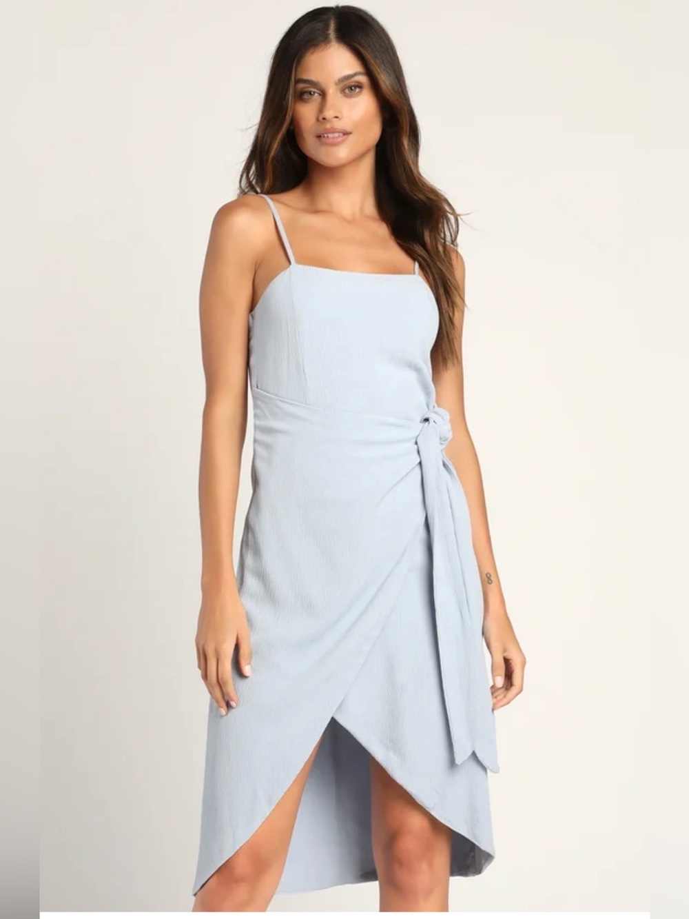 LULUS Faux Wrap Midi Dress